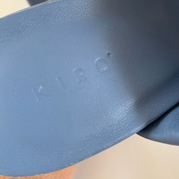 Kiro. Pamplona Leather Heeled Square Toe Sandal in Nappa Sky Blue Size 39 - Picture 11 of 12